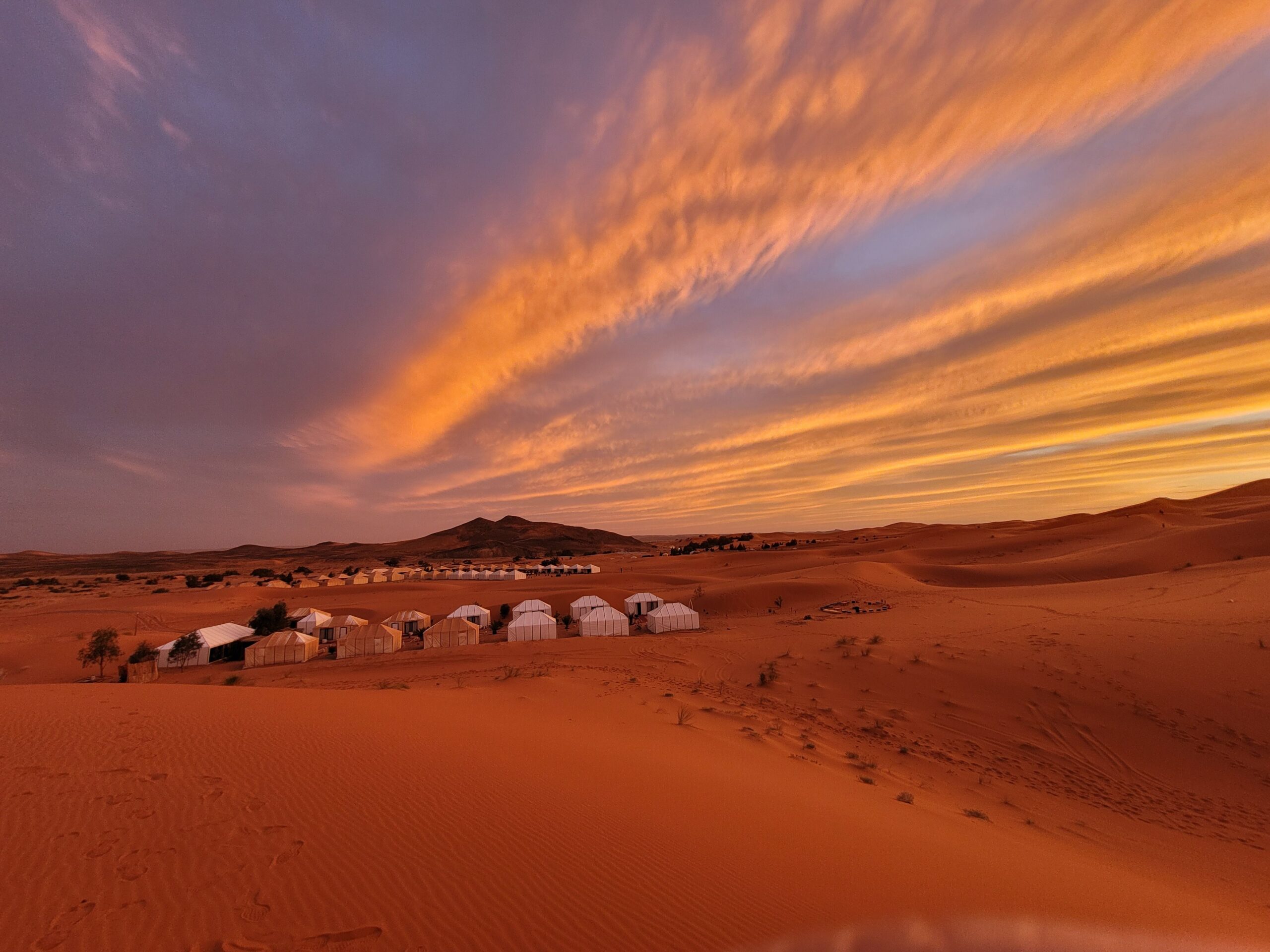 Merzouga desert camp in winter
